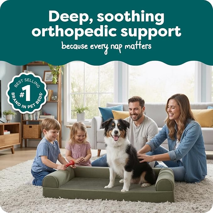 Furhaven Orthopedic Dog Bed for Large/Medium Dogs w/ Removable Bolsters & - Image 2