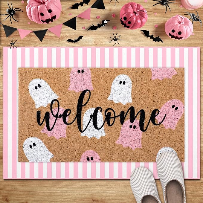 Tinideya 2 Pcs Door Mat Welcome Non Slip Coir Mats Floor Layering Doormats by Tinideya