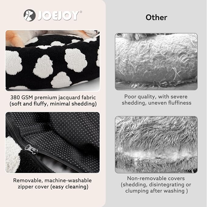 JOEJOY Donut Calming Small Dog Bed, Round Cat Beds - Image 3