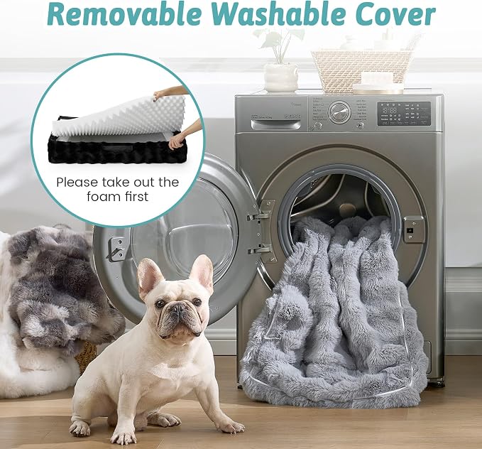 Orthopedic Dog Bed for Medium Small Size Dog, Soft and Warm Faux Fur Sofa for - Image 6