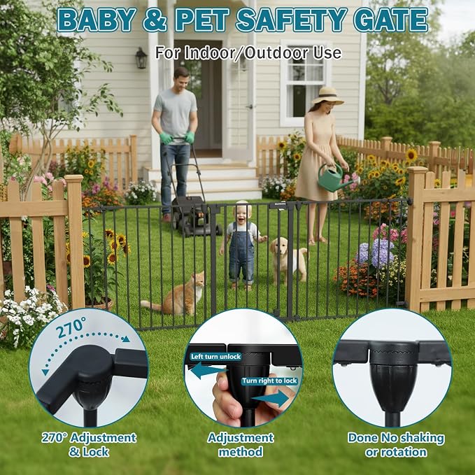 Mumeasy 80" Extra Wide Baby Gate - Image 5
