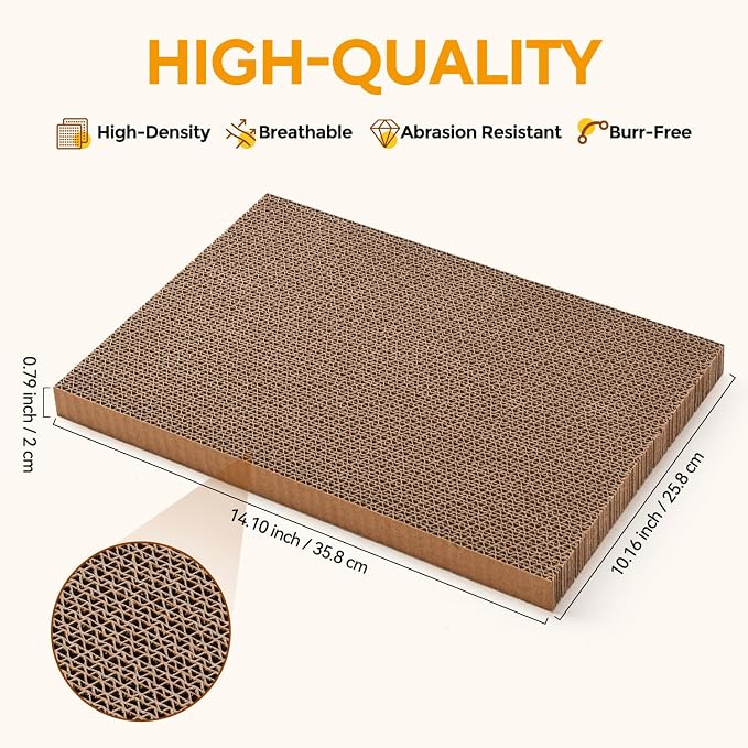 AUSCAT Cat Scratcher Box with 6PCS Cat Scratching Board, Cardboard Cat - Image 3
