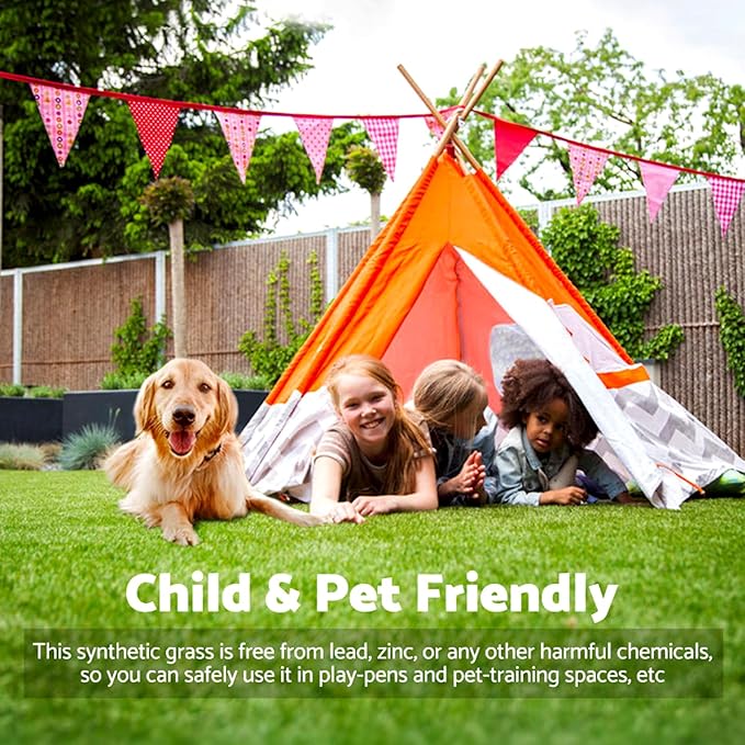 Artificial Grass Rug Outdoor Indoor 9FTX21FT Fake Grass Carpet Green Synthetic - Image 6
