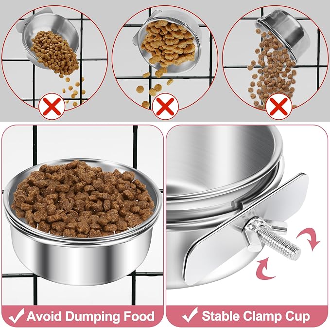 ToLanbbt 8 Pcs Stainless Steel Bird Food Bowls Bird Water Bowls - Image 3