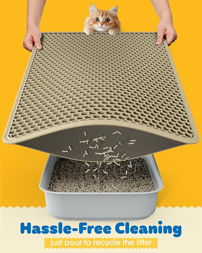 Cat Litter Mat - 23.2'' x 29.1'' Large Litter Trapping Mat, Waterproof - Image 4