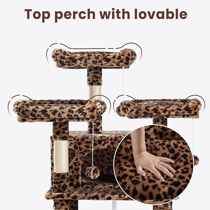 SHA CERLIN 68 Inches Multi-Level Large Cat Tree - Image 4