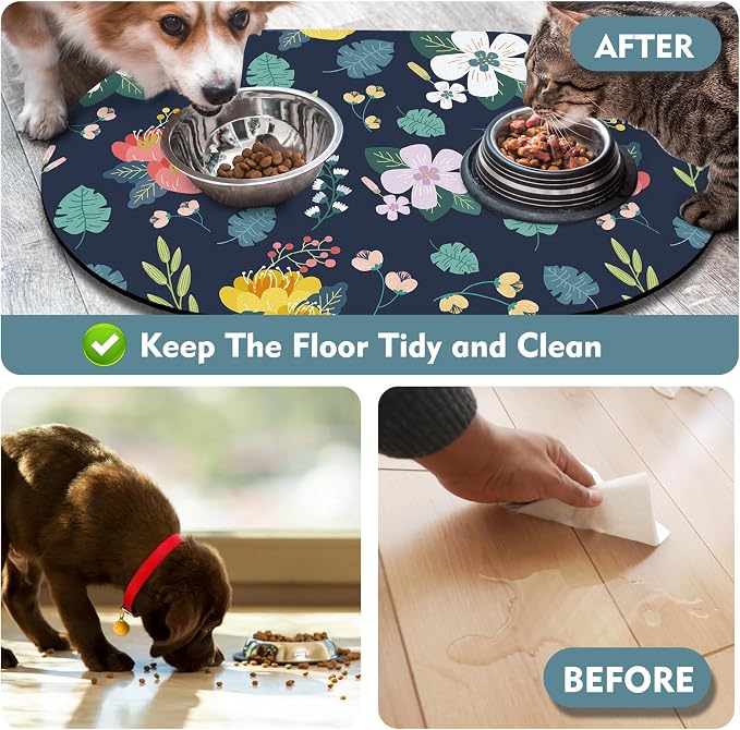 Large Absorbent Dog Mat for Food and Water 28''x17'', Easy Clean Cat Dog Water - Image 5
