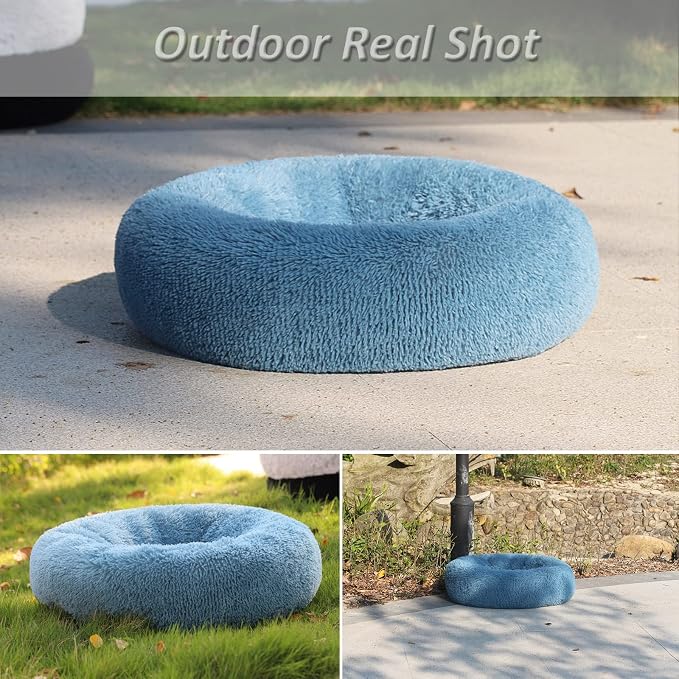Calming Donut Dogs Beds for Small Dogs Washable, 28inch Plush Round Pet Bed for - Image 5