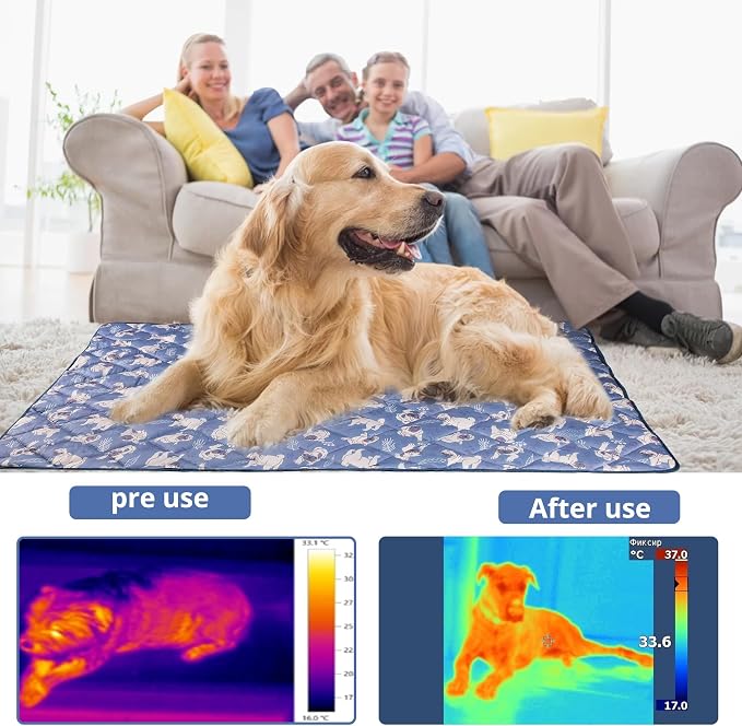 Dog Cooling Mat, Washable Dogs Cats Pet Non-Toxic Cooling Pads Summer Sleeping - Image 2