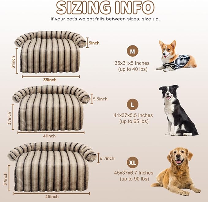 Large Dog Couch Bed, Fluffy Washable Couch Protector - Image 5