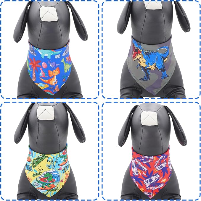 30 Pcs Dinosaurs Dog Bandanas for Small Dogs Medium Stitch Dog Bandana Bulk - Image 4