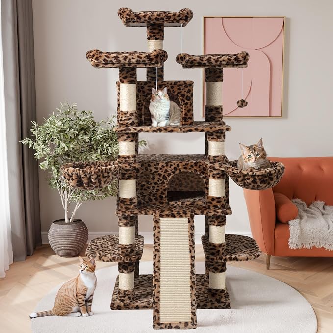 SHA CERLIN 68 Inches Multi-Level Large Cat Tree - Image 2