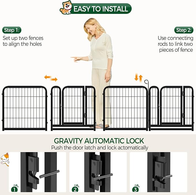 Yaheetech Dog Playpen Outdoor, 24 inch 8 Panels Dog Pen Indoor Heavy Duty Puppy - Image 8