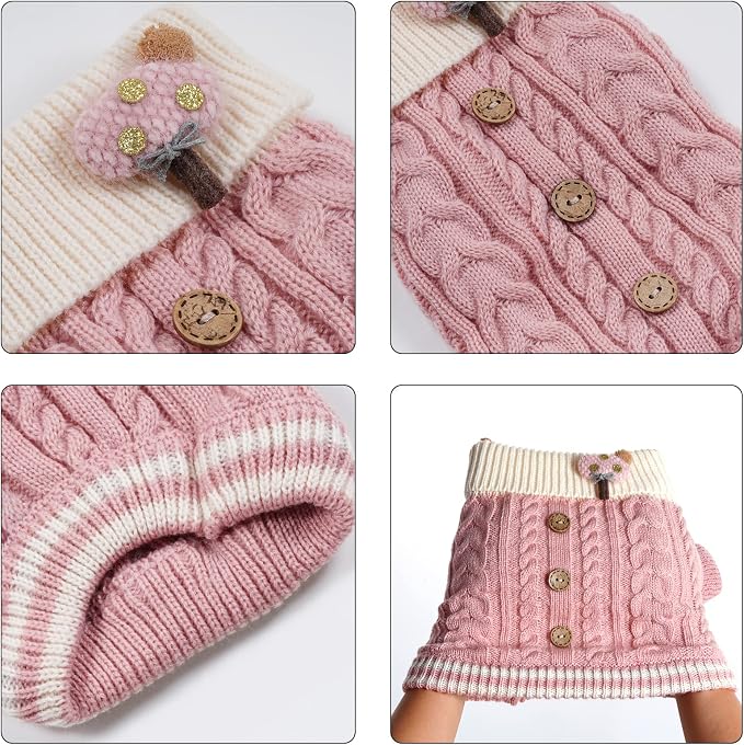 Dog Sweater Turtleneck Knitwear Doggie Pullover Sweater Doggy Winter Coat Warm - Image 3