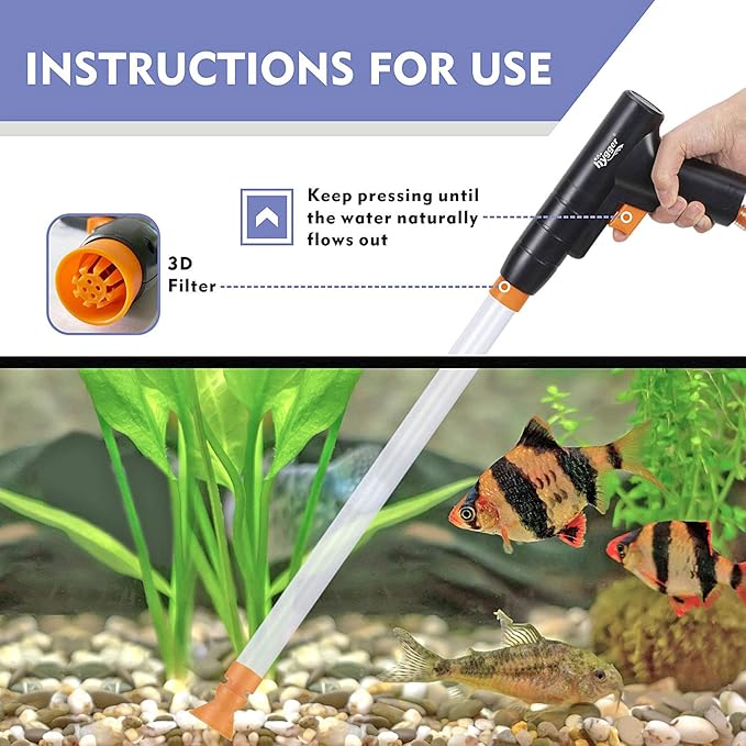 hygger Aquarium Gravel Cleaner, New Quick Water Changer - Image 3