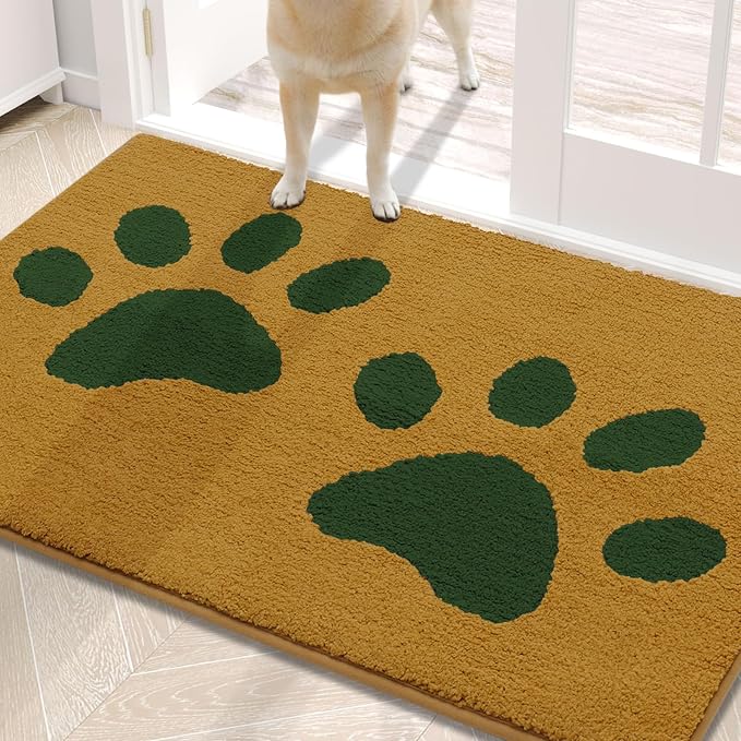 Buganda Dog Door Mat for Muddy Paws, Absorbent Dirt Trapper Washable Indoor by Buganda