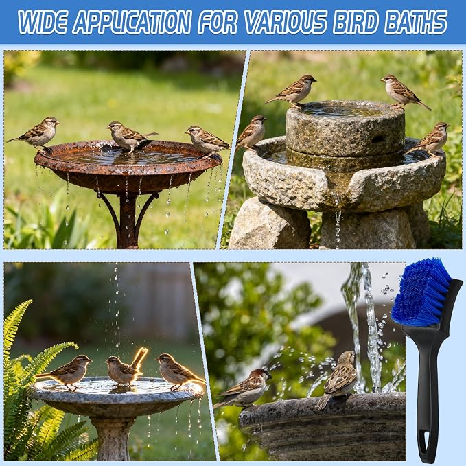 2 Pcs Brush for Bird Baths Blue Hard Bristle Cleaning Brush - Image 5