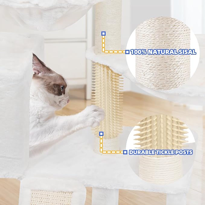 ROYPET Cat Tree with Cat Condo and Two Hammocks, Cat Tower with Scratching - Image 5