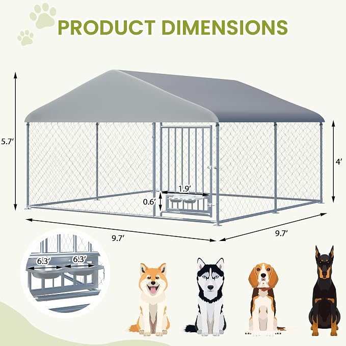 10FT x 10FT Outdoor Dog Kennel - Image 2