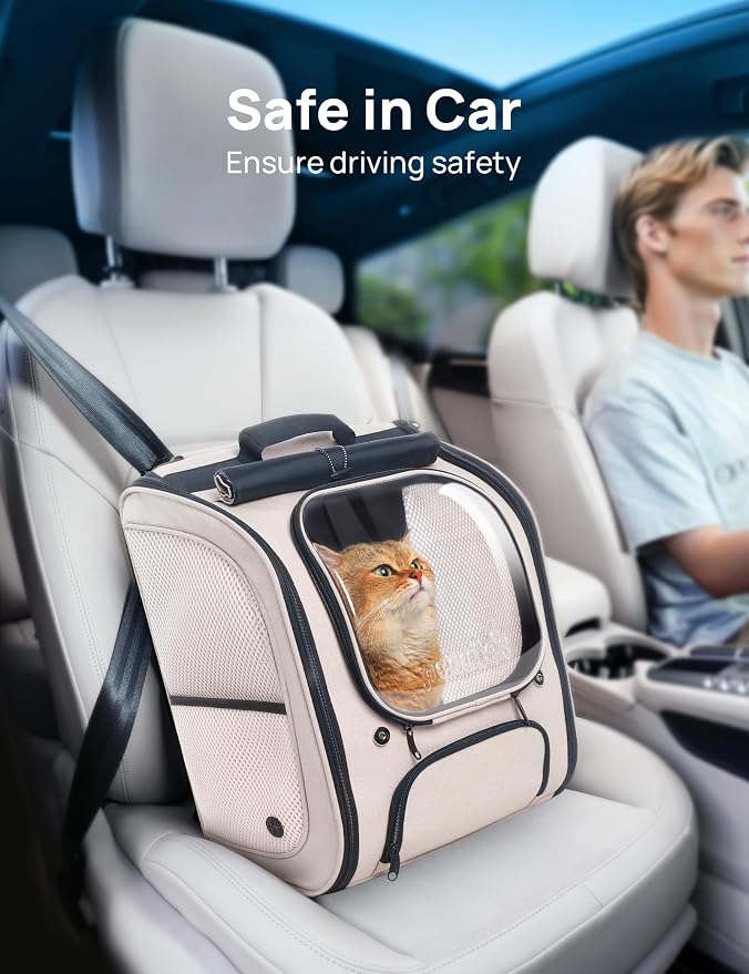 Pecute Cat Backpack Carrier, Large Space Cat Bubble Backpack, Breathable Cat - Image 7