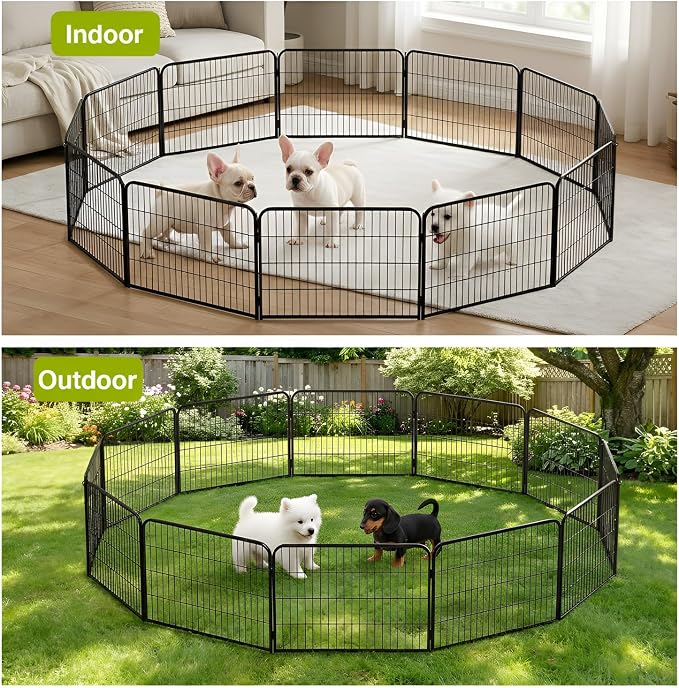 BestPet Dog Playpen 24 Inch 12 Panels Heavy Duty Metal Pet Exercise Pen Without - Image 8