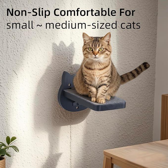 ESPETS Black Painted Solid Wood Cat Wall Climbing Steps Set of 3 - Image 5