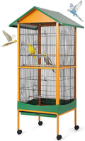 Garvee Bird Cage, w/Removeble Tray, Waterproof Roof, Lockable Caster, Indoor& by Garvee