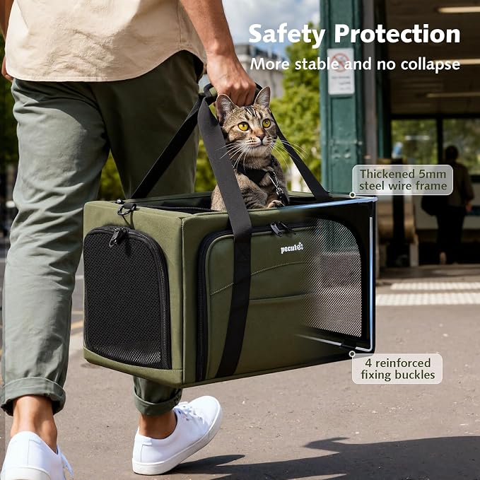 Pecute Cat Carrier Expandable, Stable Pet Carrier - Image 3