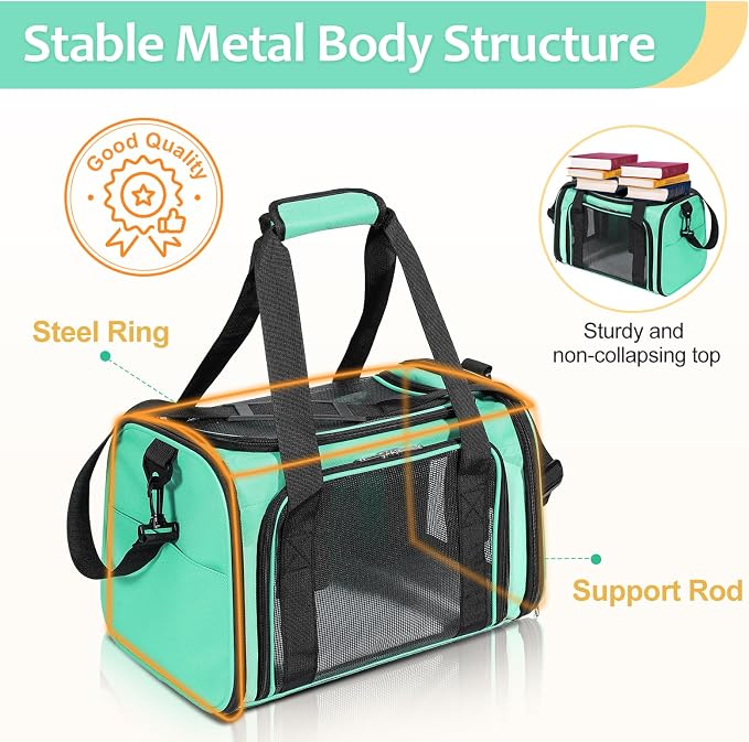 Discala Cat Dog Carrier Up to 15 Lbs TSA Airline Approved Pet Carrier - Image 7