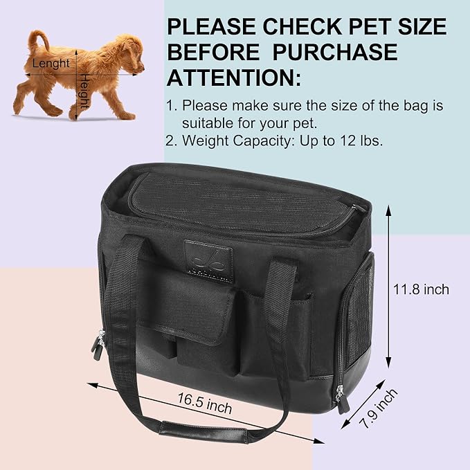 Cat Carrier, Dog Carrier, Pet Carrier, Foldable Waterproof Premium PU Leather - Image 5