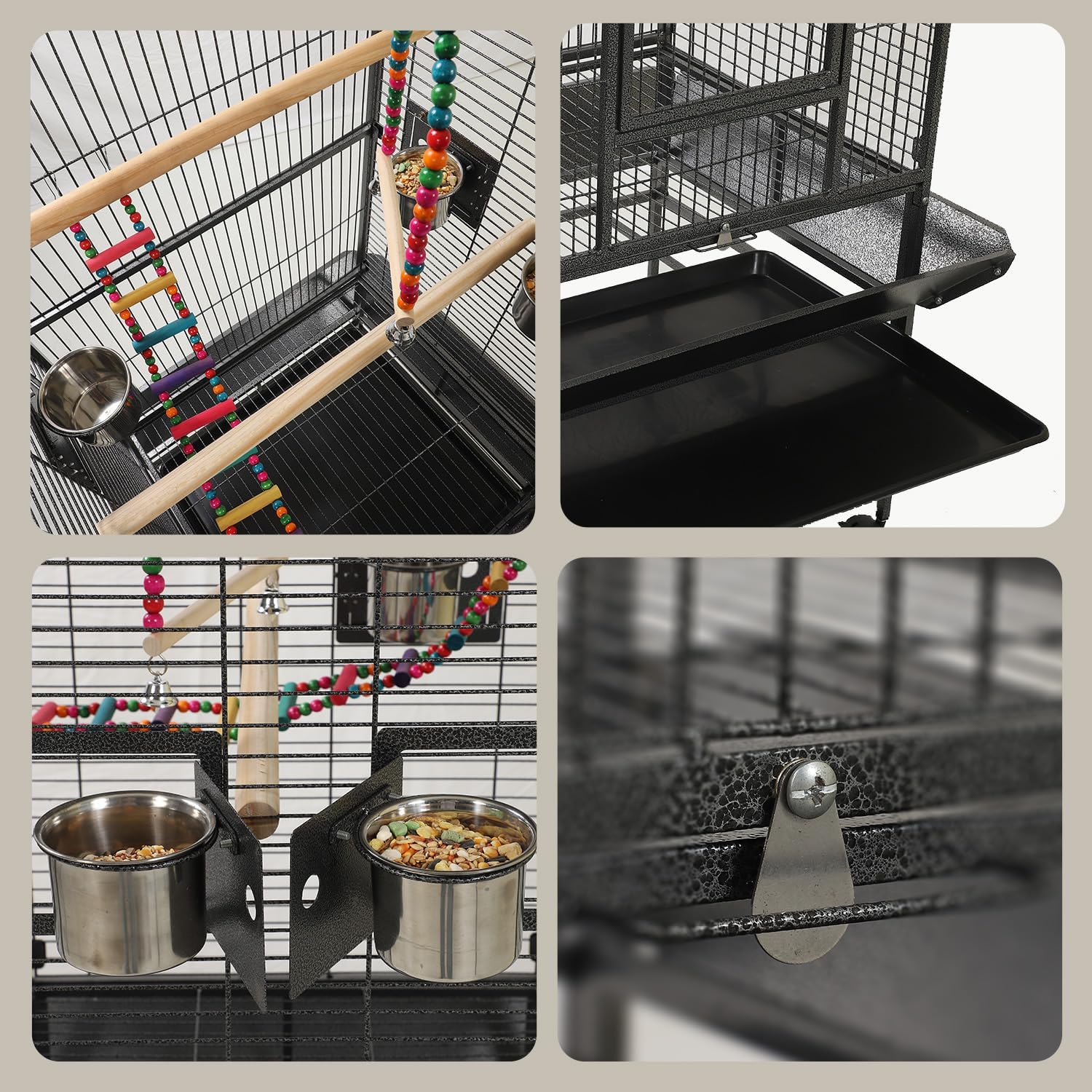 69 Inch Large Bird Flight Cage with Birdcage Cover - GlobalHabitat Supply