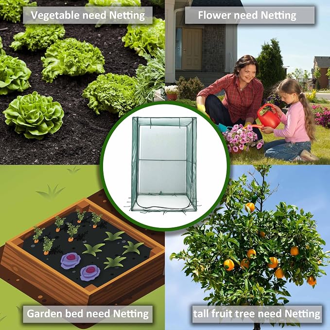 Portable 4'x4' Large 6FT Tall Plant Netting Cover Crop Cages Pest Guard Cover - Image 9