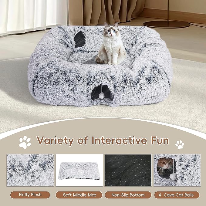 Extra Large Cat Tunnel Bed, 4 Ways Tunnels - Image 5