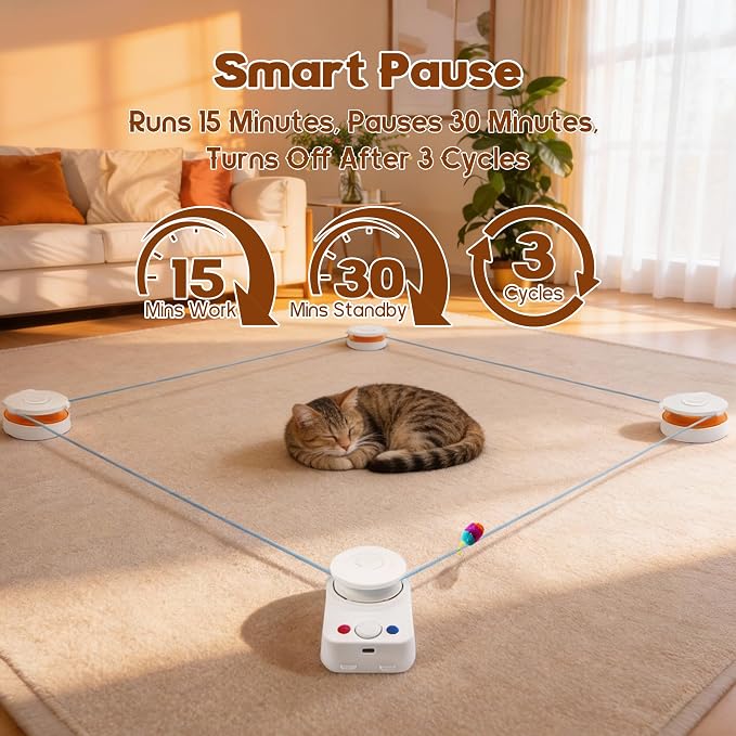 Interactive Cat Toy for Indoor Cats – Automatic Moving & Enrichment Toy for - Image 6