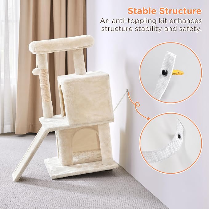 Yaheetech Cat Tree for Indoor Pets, 36in Tower Condo w/Extra Large Perch - Image 6
