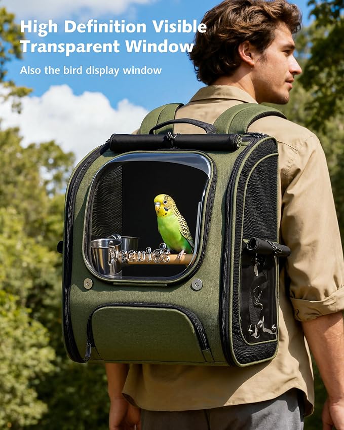 Pecute Bird Backpack Carrier for Small Birds, Bird Carrier - Image 3