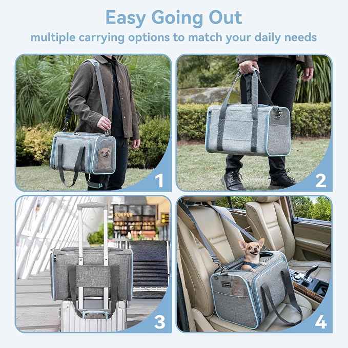 Petsfit Expandable Cat Carrier Dog Carriers, Airline Approved Soft-Sided - Image 3