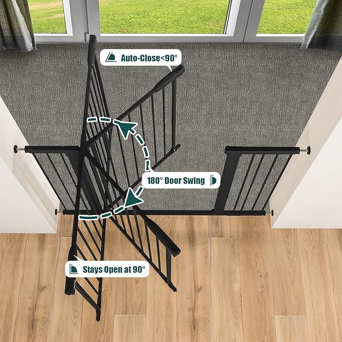 keny 36" Extra Tall Baby Gate for Doorways, Fits Openings 29.7" to 46" Wide - Image 5