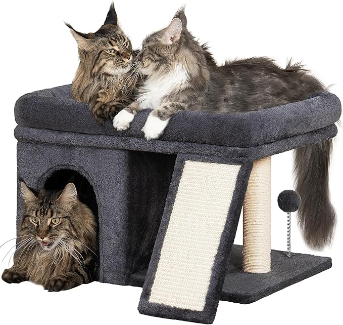 XL Cat Tree Tower for Large Adult Cats 20 lbs+, 25in Perch Bed, Condo Cave for - Image 9