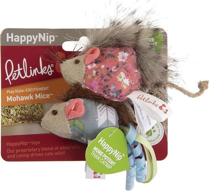Petlinks HappyNip Mohawk Mice Cat Toys, Contains Silvervine & Catnip - Image 5
