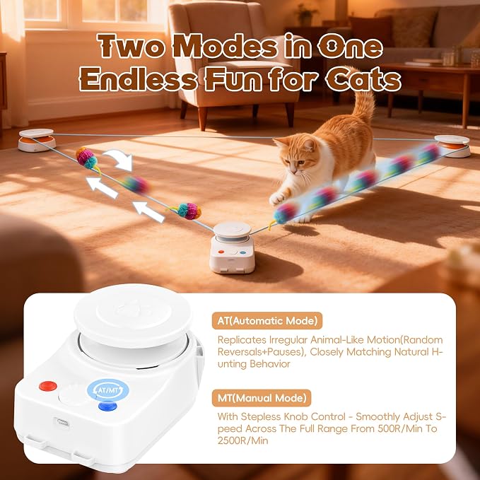 Interactive Cat Toy for Indoor Cats – Automatic Moving & Enrichment Toy for - Image 5