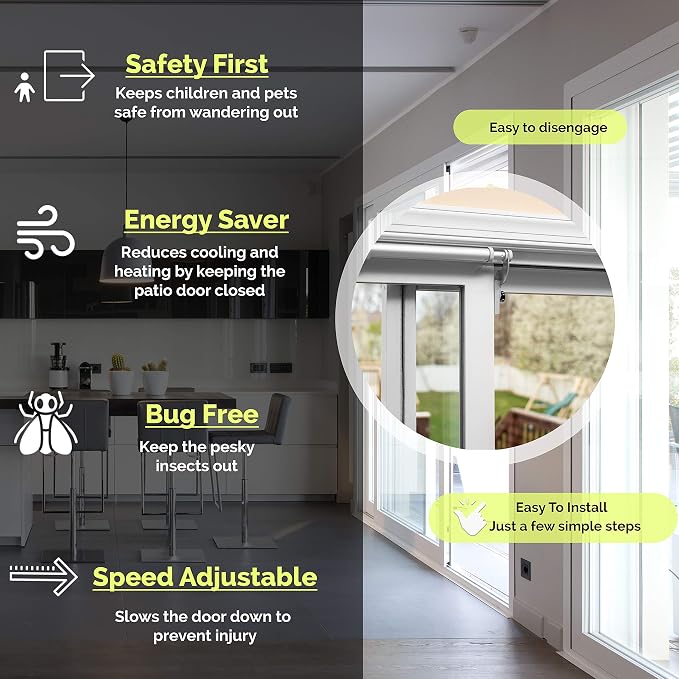 Slideback- Sliding Door Closer for 8 ft Wide or Tall Doors - Image 2