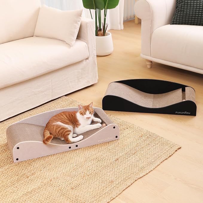 FUKUMARU Cardboard Cat Scratcher Bed, Extra Long 29.1 Inch Cat Scratch Bed - Image 9