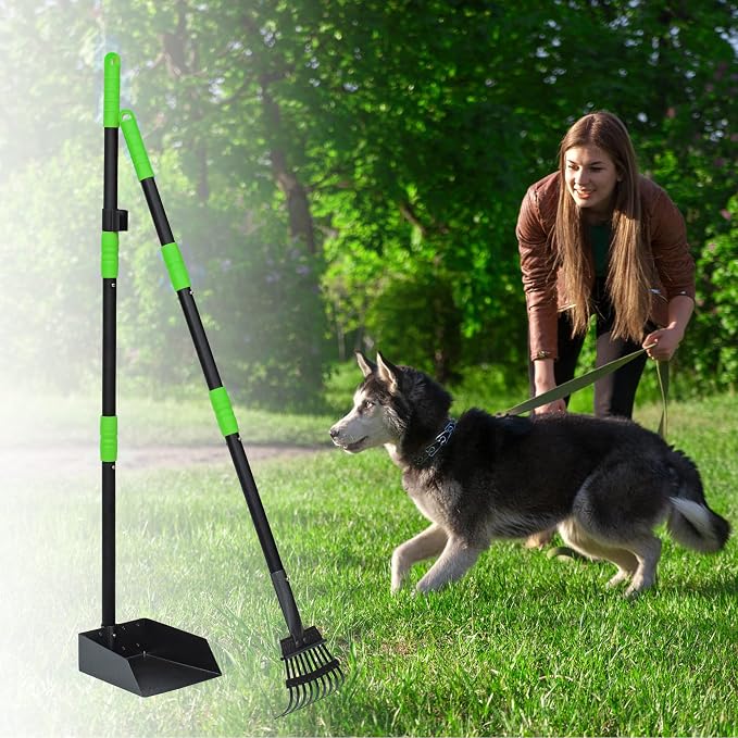 Niubya Pooper Scooper for Dogs, Metal Poop Scooper Tray and Rake Set - Image 7