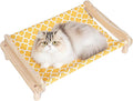 Elevated Wooden Cat Bed – 24"x15.7"x5.9" Breathable Hammock Pet Bed by MITREL