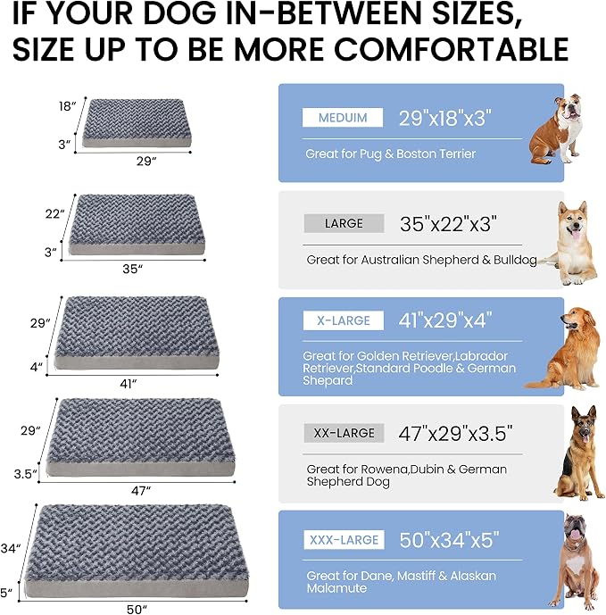 Orthopedic Memory Foam Bed for Medium Dogs, Cooling Crate Mat - Image 5