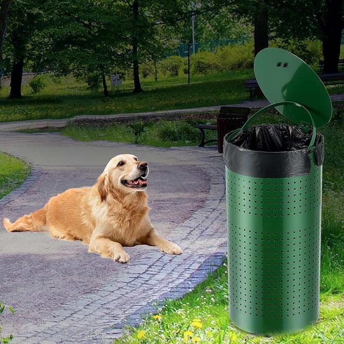 VEVOR Dog Poop Trash Can With 50 Liner Bags, 11.5 Gallons Outdoor Waste Bin - Image 9