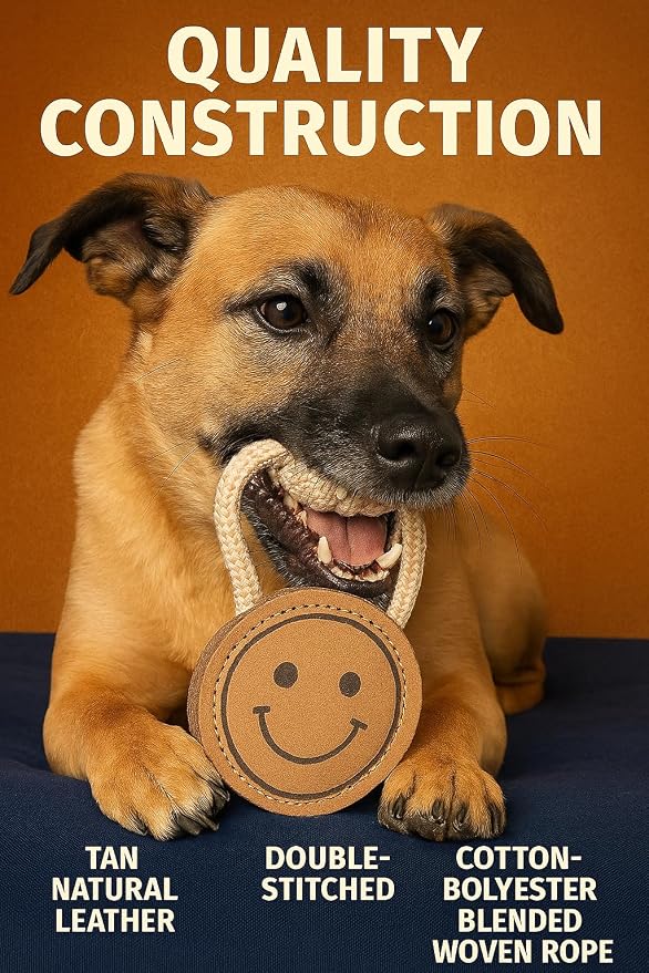 Natural Jute Dog Chew Toy – Smiley Shape, Tough & Durable Puppy Teething Toy - Image 3