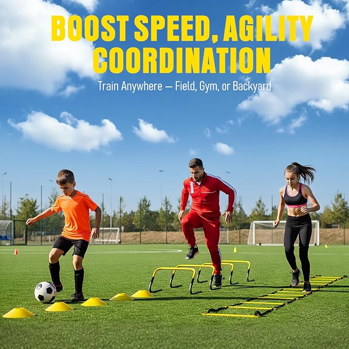 Agility Ladder, Soccer Football Training Equipment Set - 20ft Speed Ladder - Image 3