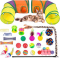 Retro Shaw 33Pcs Cat Toys with Tunnels, Interactive Kitten Toys by RetroShaw